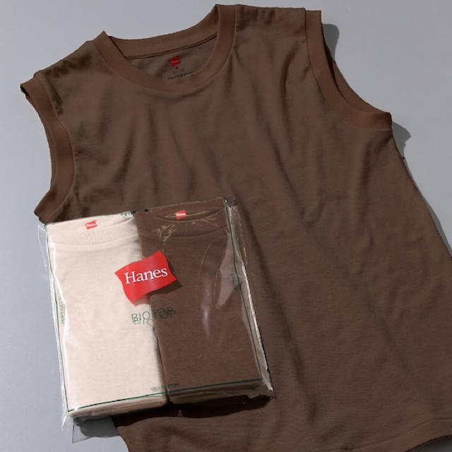 Adam et Rope'(アダムエロぺ)の新品未開封 アダムエロペ HANES ノースリーブ  Tシャツ レディースのトップス(Tシャツ(半袖/袖なし))の商品写真