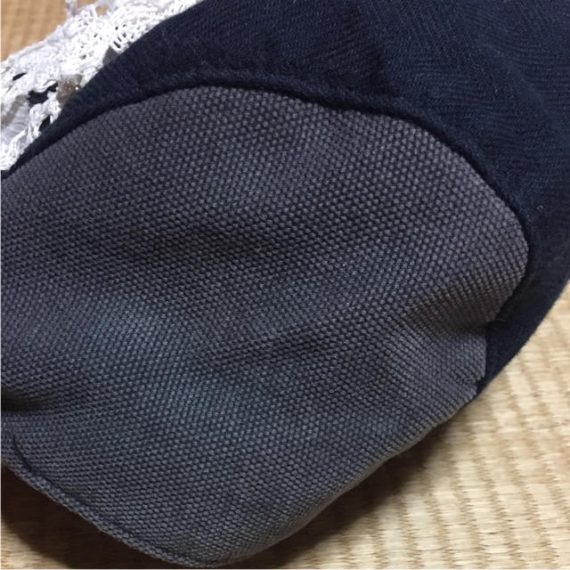 値下げ☆ハンチング レースお花 黒×グレー レディースの帽子(ハンチング/ベレー帽)の商品写真