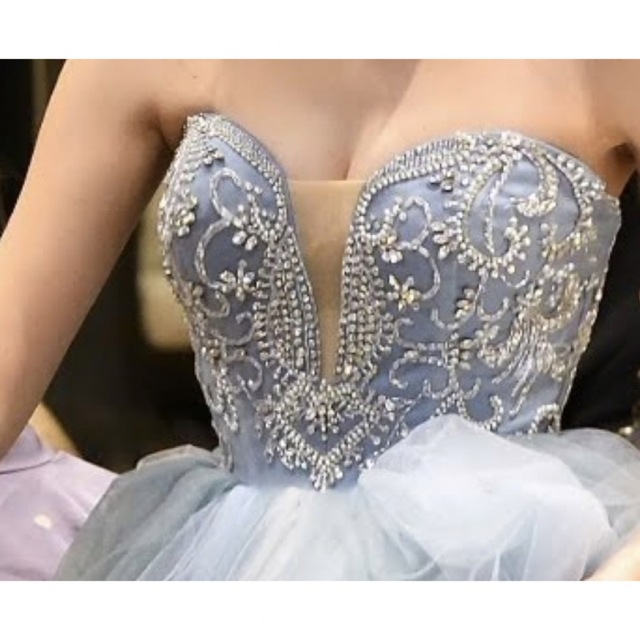 ブルー　カラードレス  レディースのフォーマル/ドレス(ウェディングドレス)の商品写真