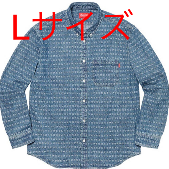 supreme Jacquard Logos Denim Shirt L