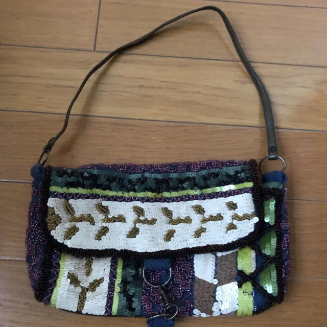 JAMIN PUECH ビーズ スパンコール刺繍ショルダーバック-