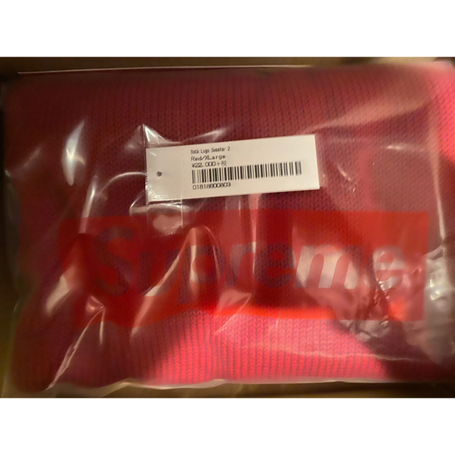 Supreme(シュプリーム)のsupreme back logo sweater red XL メンズのトップス(ニット/セーター)の商品写真