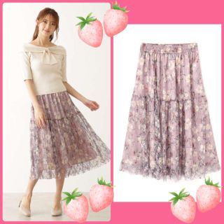 ジルバイジルスチュアート(JILL by JILLSTUART)の♡新品タグ付き♡フローラルチュールレーススカート♡(ロングスカート)