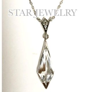 スタージュエリー(STAR JEWELRY)のスタージュエリー K18WG ダイヤ プリズム ネックレス クォーツ(ネックレス)