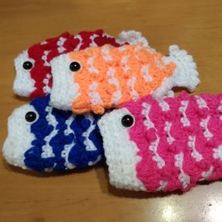 アクリルたわし お魚ちゃん　4枚(キッチン小物)