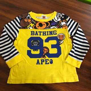 アベイシングエイプ(A BATHING APE)のbape kids 110cm ロンT Tシャツ milo ベイプキッズ(Tシャツ/カットソー)