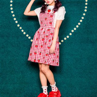 キャンディーストリッパー(Candy Stripper)の新品未使用 BE MY STRAWBERRY ワンピ レッド(ミニワンピース)