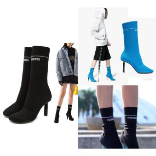 vetements ソックスブーツ 白 ブーティ ライターヒール ヴェトモン