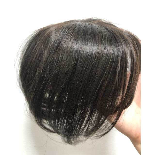 前髪ウィッグ ３D増毛 白髪隠しヘアピース100%人毛総手植えダークブラウン