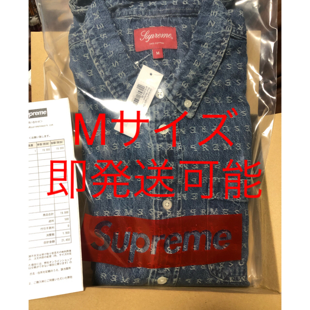 Supreme Jacquard Logos Denim Shirt M