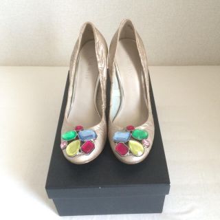 ナインウエスト(NINE WEST)の【美品】NINE WESTビジュ付ヒール(ハイヒール/パンプス)