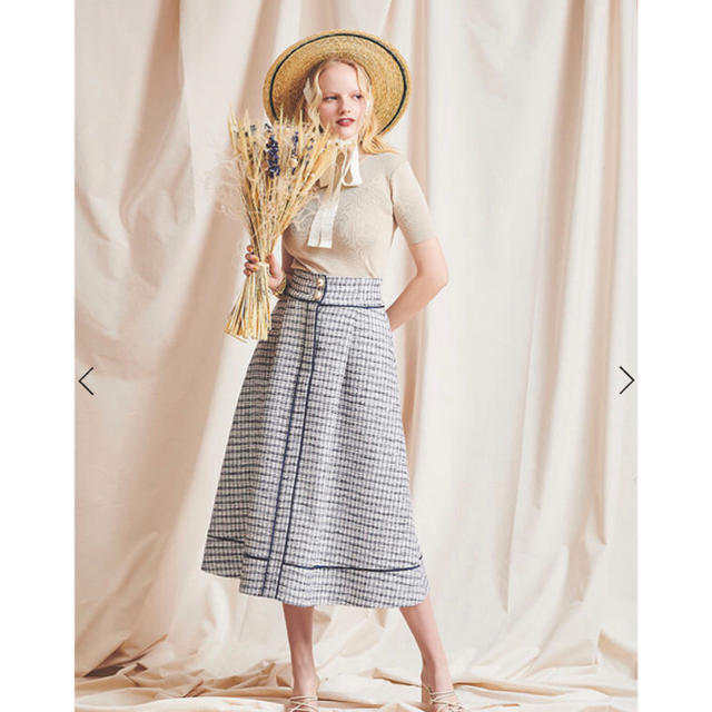 eimy istoire(エイミーイストワール)のeimy EM pearl ツイードフレアスカート レディースのスカート(ロングスカート)の商品写真