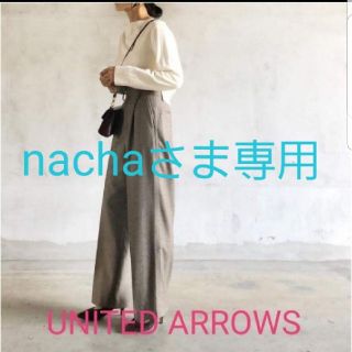 ビューティアンドユースユナイテッドアローズ(BEAUTY&YOUTH UNITED ARROWS)のUNITED ARROWS チェック ハイウェストワイドパンツ(カジュアルパンツ)