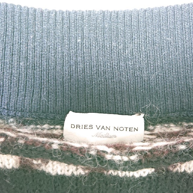 DRIES VAN NOTEN ニット・セーター S 黒x赤等(総柄)