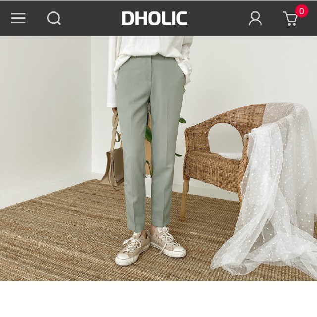 dholic(ディーホリック)のDHOLIC クロップドパンツピンクLサイズ レディースのパンツ(クロップドパンツ)の商品写真