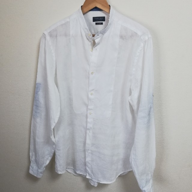 ZARA(ザラ)のZARA　メンズ　リネンシャツ　白シャツ メンズのトップス(シャツ)の商品写真