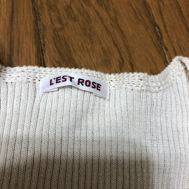 L'EST ROSE(レストローズ)のレストローズ　長袖　カーディガン　Tシャツ　綿　生成り レディースのトップス(カットソー(長袖/七分))の商品写真