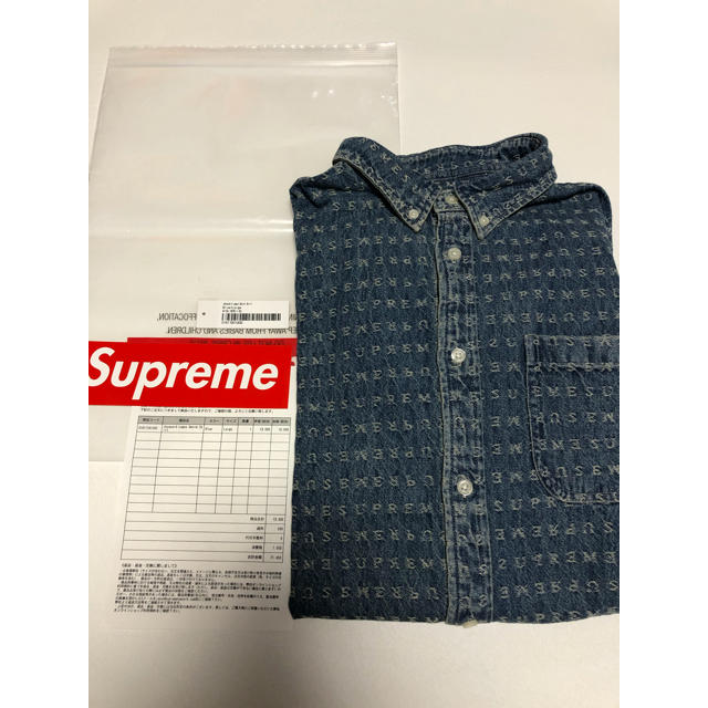 Supreme jacquard logos denim shirt L