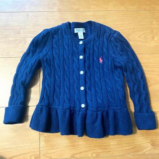 ラルフローレン(Ralph Lauren)のラルフローレン　ペプラム　カーディガン  定番　紺　24ｻｲｽﾞ(カーディガン/ボレロ)