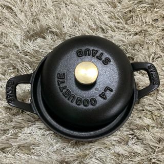 ストウブ(STAUB)のストウブ　ココット　12cm ブラック(鍋/フライパン)