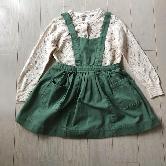 Caramel baby&child (キャラメルベビー&チャイルド)のcaramel baby & child エプロンワンピース　4y キッズ/ベビー/マタニティのキッズ服女の子用(90cm~)(ワンピース)の商品写真