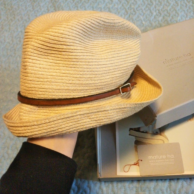 【akrdesuno様専用】mature ha.box hat レディースの帽子(麦わら帽子/ストローハット)の商品写真