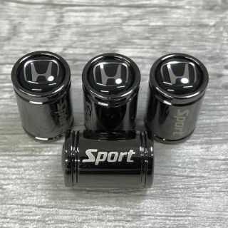 エアバルブキャップ　HONDA　ブラックメッキ色(車外アクセサリ)