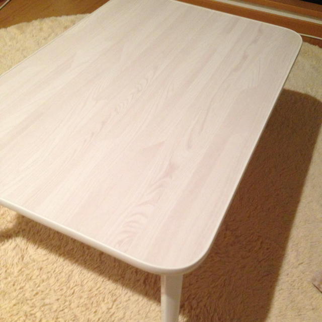 白色折り畳みローテーブル インテリア/住まい/日用品の机/テーブル(ローテーブル)の商品写真