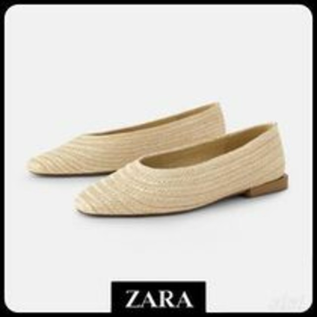 ZARA(ザラ)の新品❤️ZARA・ラフィア❤️人気完売❤️size36 レディースの靴/シューズ(バレエシューズ)の商品写真