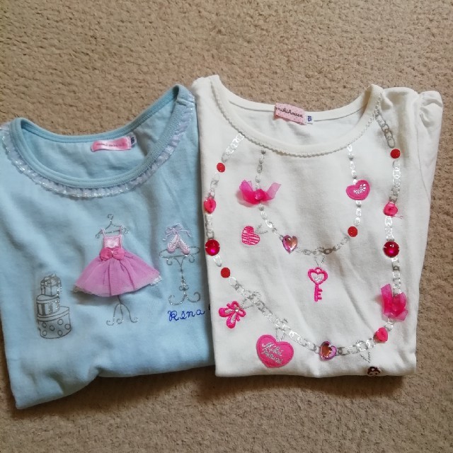 mikihouse(ミキハウス)のreeさん専用130リーナカットソー半袖120 キッズ/ベビー/マタニティのキッズ服女の子用(90cm~)(Tシャツ/カットソー)の商品写真