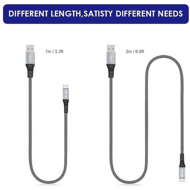 《USB Type C ケーブル》2本セット 1M+2M 急速充電 高速データ スマホ/家電/カメラのPC/タブレット(PC周辺機器)の商品写真