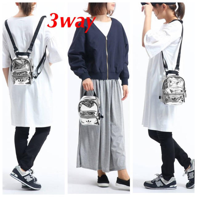 adidas - ミニリュック シルバーメットの通販 by レオン's shop adidas - ミニリュック シルバーメットの通販 by レオン's shop