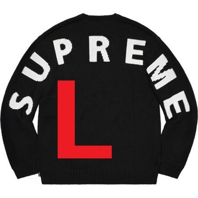 Supreme back logo sweater Black L