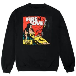 クロムハーツ(Chrome Hearts)のJESSE JO STARK  FIRE OF LOVE スウェット L 黒(スウェット)