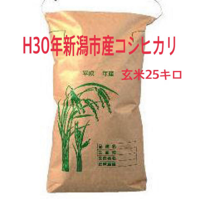 平成30年 新潟市産 コシヒカリ 玄米 25kg食品
