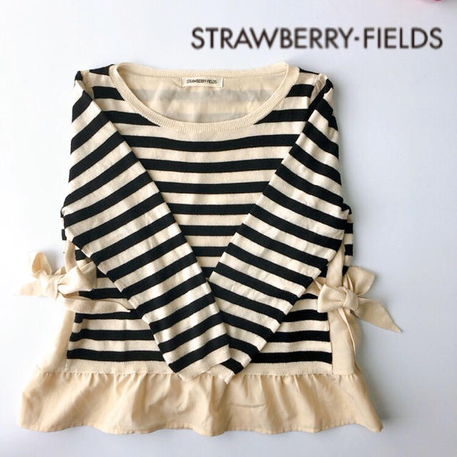 STRAWBERRY-FIELDS(ストロベリーフィールズ)のstrawberry fields ボーダー リボン ニット レディースのトップス(ニット/セーター)の商品写真