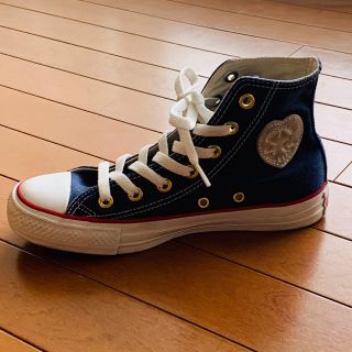 コンバース(CONVERSE)のconverse☆デニムハイカット23cm☆ハートパッチ☆(スニーカー)