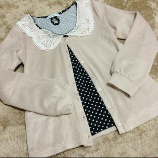 襟付きトップス × ふわふわカーデセット(セット/コーデ)