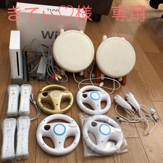 ウィー(Wii)のWii本体 太鼓2個&ソフト2点セット(家庭用ゲーム機本体)