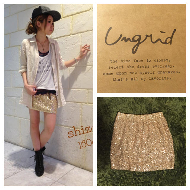 Ungrid(アングリッド)のアングリッド/スパンコールSK/美品 レディースのスカート(ミニスカート)の商品写真