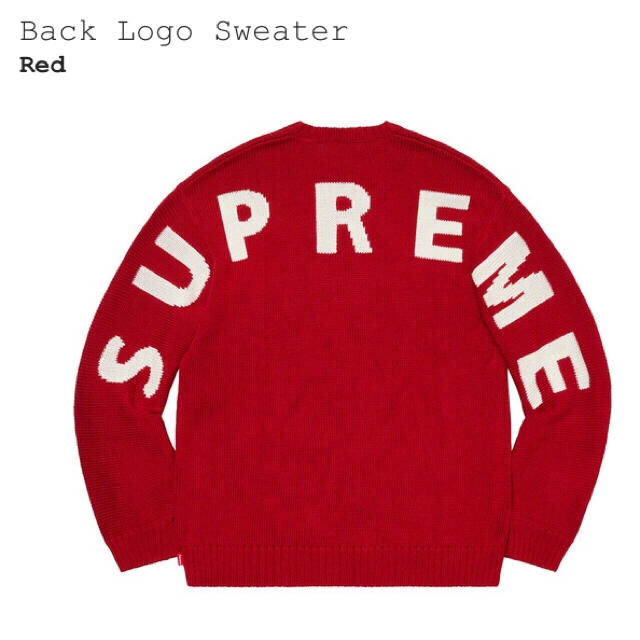 Supreme Back Logo Sweater L Red