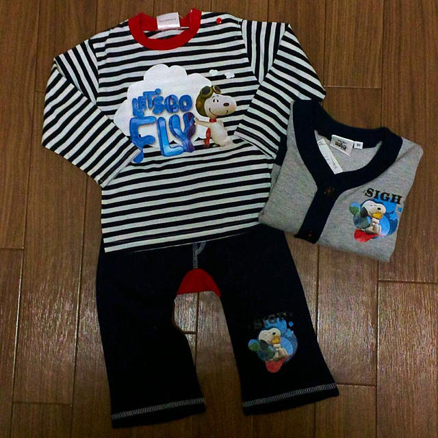 SNOOPY(スヌーピー)のスヌーピー△３点セット キッズ/ベビー/マタニティのキッズ服男の子用(90cm~)(Tシャツ/カットソー)の商品写真