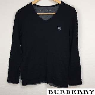 バーバリーブラックレーベル(BURBERRY BLACK LABEL)の美品 BURBERRY BLACK LABEL 長袖カットソー ブラック(Tシャツ/カットソー(七分/長袖))