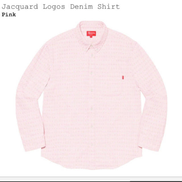 Supreme Jacquard Logos Denim Shirt Pink