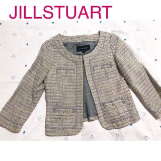 ジルスチュアート(JILLSTUART)のジルスチュアート　5部丈ツイードジャケット　Sサイズ　送料込み(ノーカラージャケット)