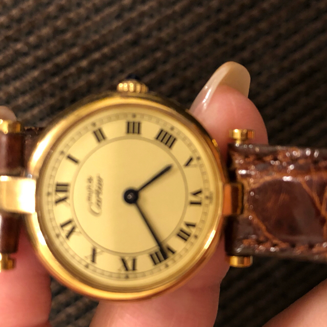 Cartier(カルティエ)のCartier マストヴァンドーム　クオーツ　アイボリー付属箱あり レディースのファッション小物(腕時計)の商品写真