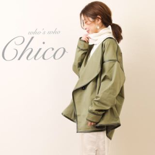 フーズフーチコ(who's who Chico)の新作🐩¥9790【Chico】パイピングノーカラートレンチ(トレンチコート)