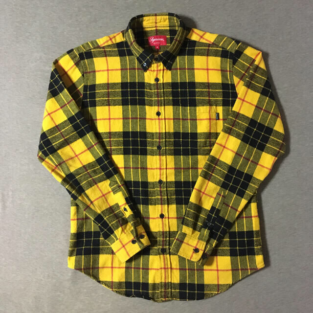 Supreme Tartan Flannel Shirt M Yellow