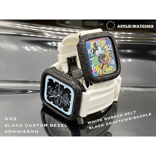 Apple Watch キラキラ セット ゴールドカバー＆ホワイトラバー brad