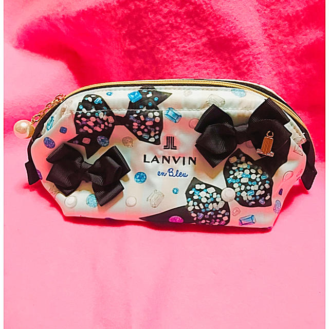 LANVIN en Bleu(ランバンオンブルー)のランバンオンブルー  ポーチ　リボン レディースのファッション小物(ポーチ)の商品写真